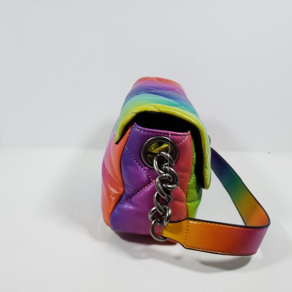 Kurt Geiger Kensington Quilted Leather Shoulder Bag - Rainbow - Picture 4 of 10